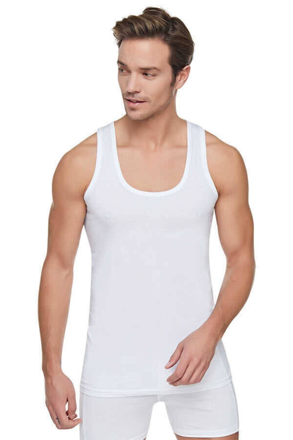 Men's (White) 6-Pack Cotton Undershirt 100% Cotton - 1