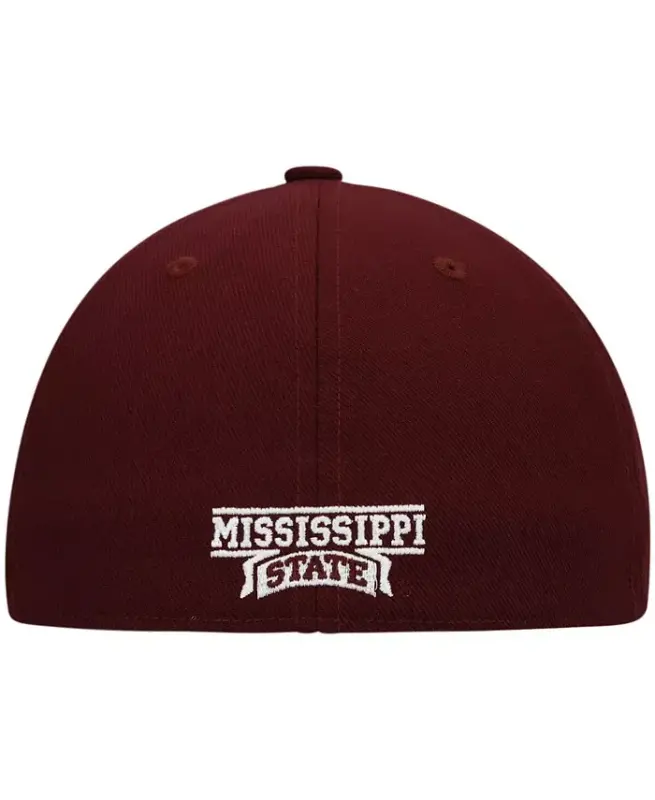 Men's White and Maroon Mississippi State Bulldogs Team On-Field Baseball Fitted Hat-White, Maroon - 5