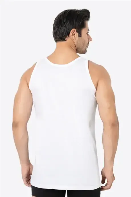 Men's White Bamboo Tank Top 2-Pack Soft Flexible Thin Fabric Breathable Tank Top - 4