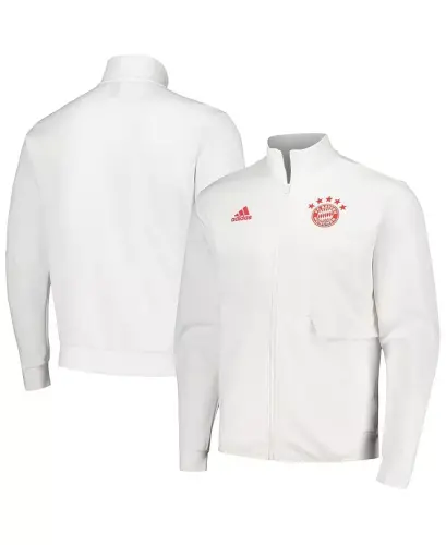 Men's White Bayern Munich 2023/24 Anthem Full-Zip Kurtka-Oq - 1