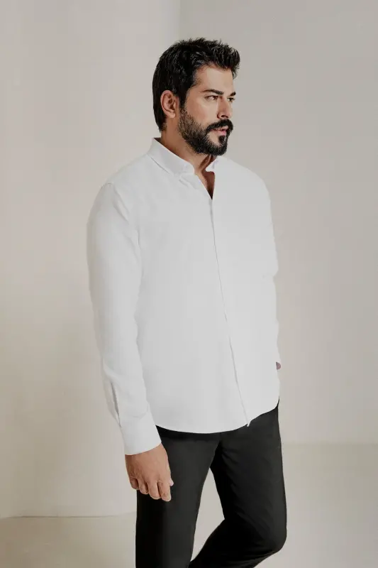 Men's WHITE-BLUE 2-Pack Cotton Oxford Easy Iron Slim Fit Shirt Set - 4