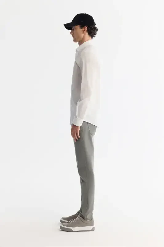 Men's White Button-Down Collar Easy Iron Shirt - 4