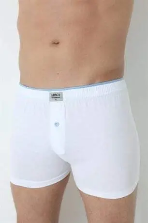 Men's White Button-Fly Boxer 3-Pack, 100% Cotton Jersey - 13