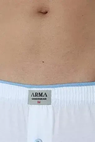 Men's White Button-Fly Boxer 3-Pack, 100% Cotton Jersey - 1