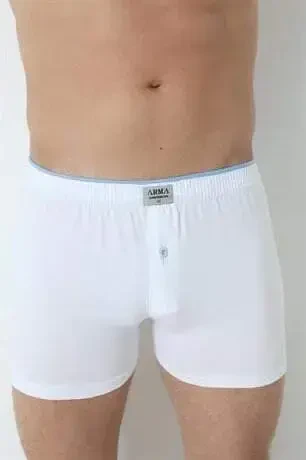 Men's White Button-Fly Boxer 3-Pack, 100% Cotton Jersey - 19