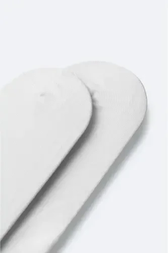 Men's White Cotton Ankle Socks B008556-White - AVVA (1)