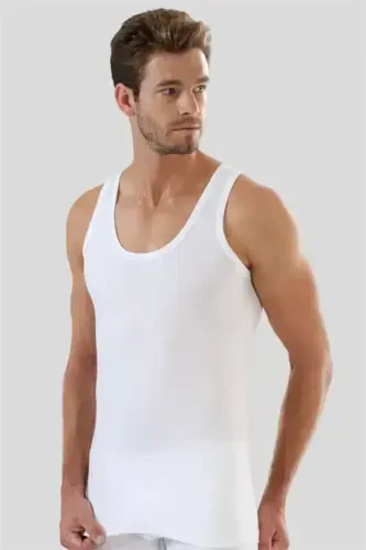 Men's White Cotton Tank Top 3 Pack - 5
