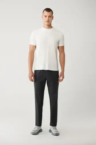 Men's White Crew Neck Printed Soft Touch Regular Fit T-shirt A41y1032 - 6