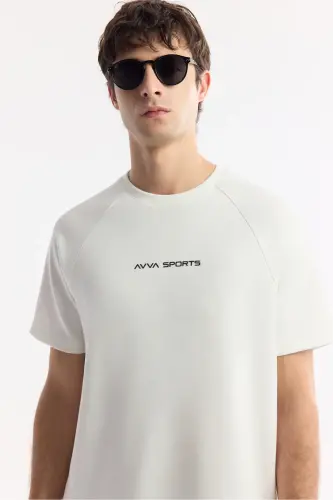 Men's White Crew Neck Printed T-shirt A41y1168-White - 2