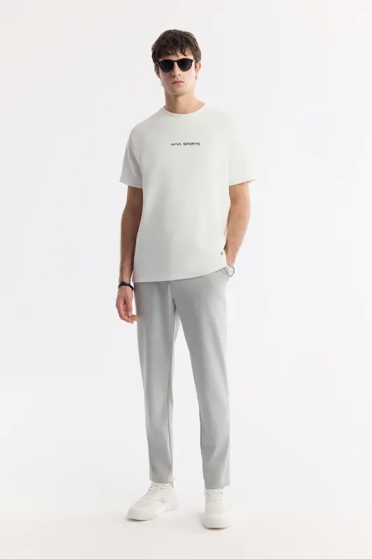 Men's White Crew Neck Printed T-shirt A41y1168-White - 6