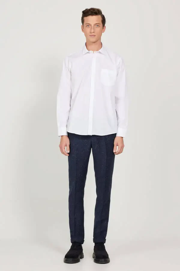 Men's White Easy Iron Comfort Fit Wide - 2