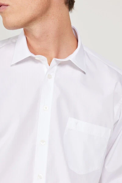 Men's White Easy Iron Comfort Fit Wide - 4