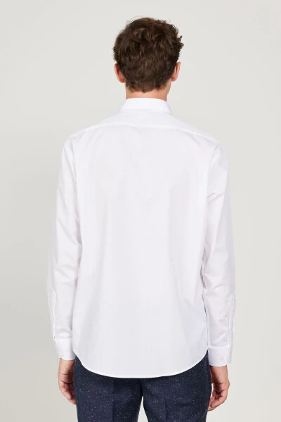 Men's White Easy Iron Comfort Fit Wide - 5