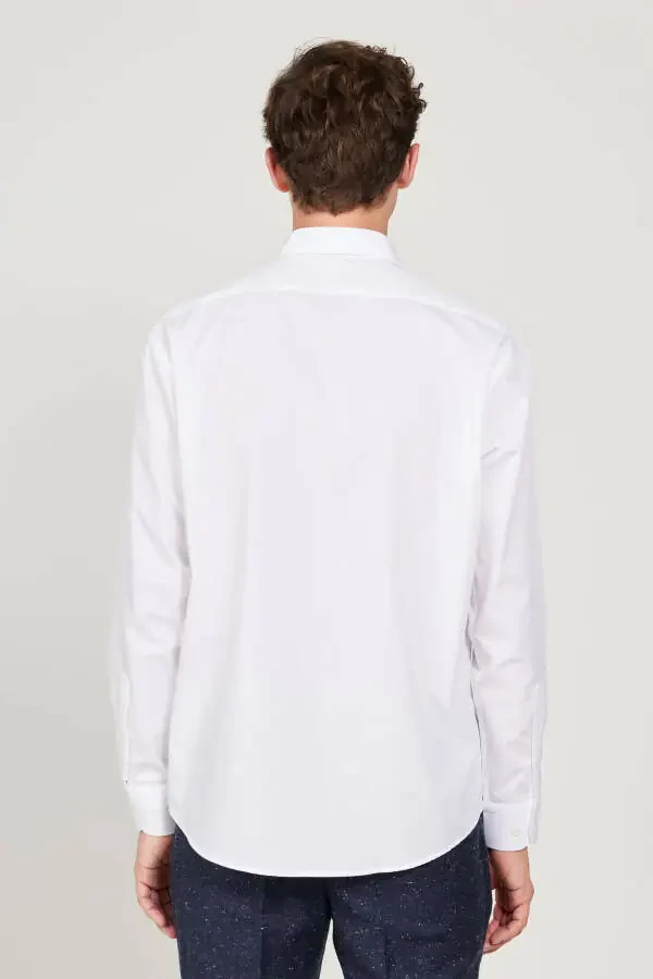 Men's White Easy Iron Comfort Fit Wide - 5