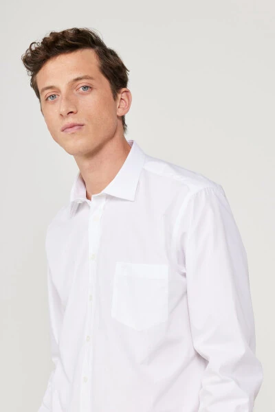 Men's White Easy Iron Comfort Fit Wide - 6