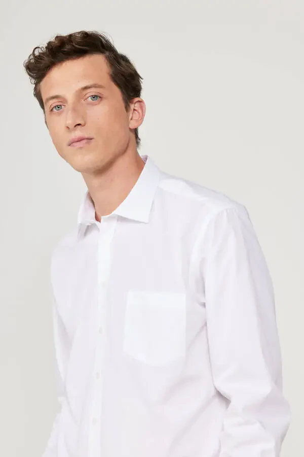 Men's White Easy Iron Comfort Fit Wide - 6