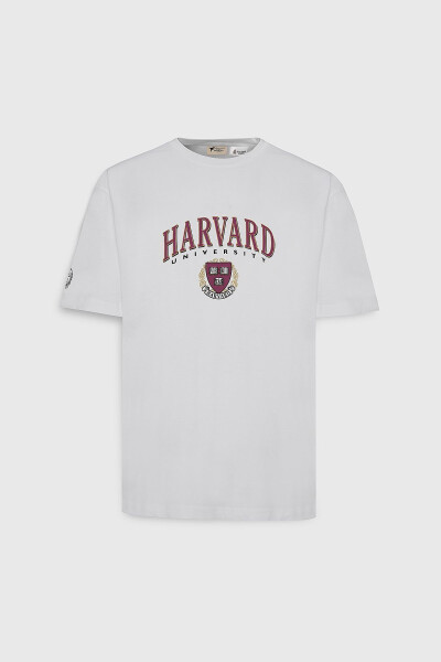 Men's White Harvard Licensed Oversize Loose Fit %1 - 15