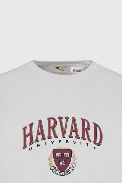 Men's White Harvard Licensed Oversize Loose Fit %1 - 16