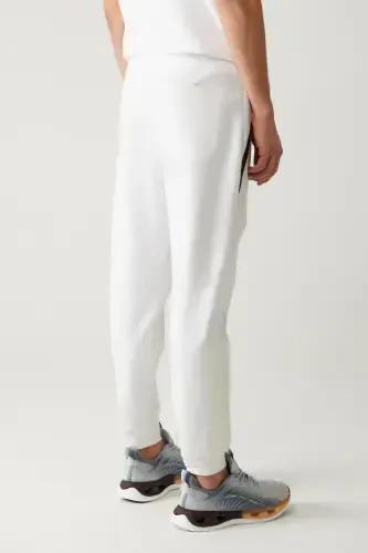 Men's White Jersey Fabric 2 Thread Sweatpants A41y3416-White - 5