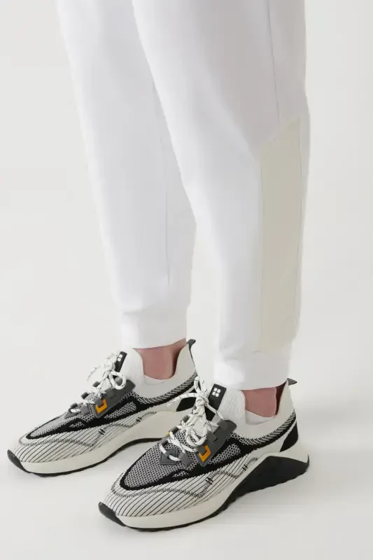 Men's White Jersey Fabric 2 Thread Sweatpants A41y3416-White - 8