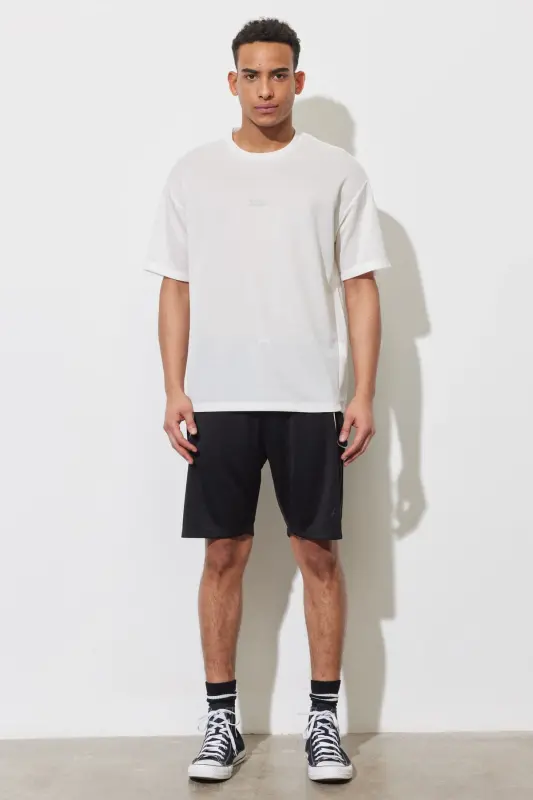 Men's White Loose Fit Crew Neck T-Shirt-White - AC&CO / ALTINYILDIZ CLASSICS