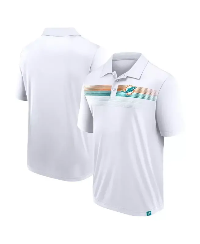 Men's White Miami Dolphins Victory For Us Interlock Polo Shirt - FANATICS