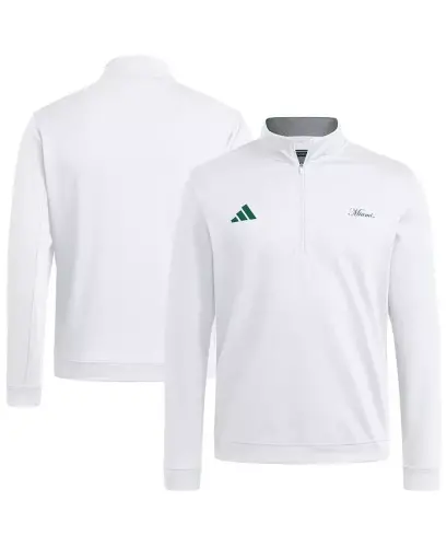 Men's White Miami Hurricanes Elevated Quarter-Zip Jacket-White - 1