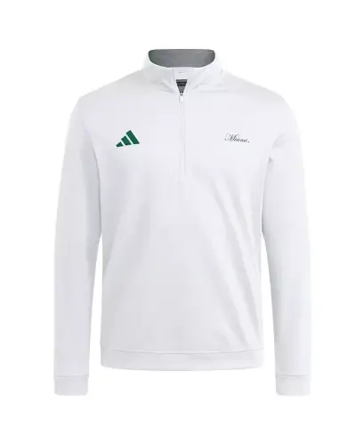 Men's White Miami Hurricanes Elevated Quarter-Zip Jacket-White - 3