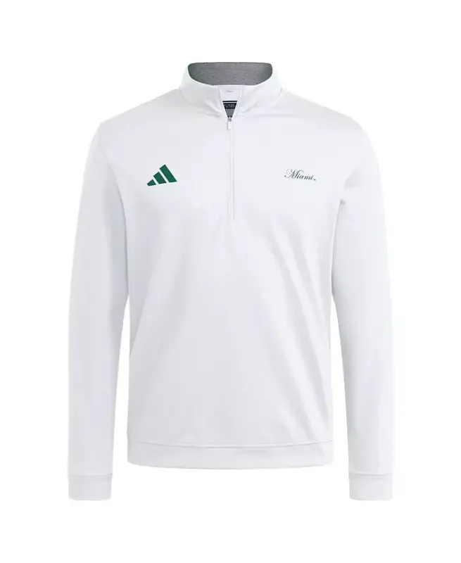 Men's White Miami Hurricanes Elevated Quarter-Zip Jacket-White - 3