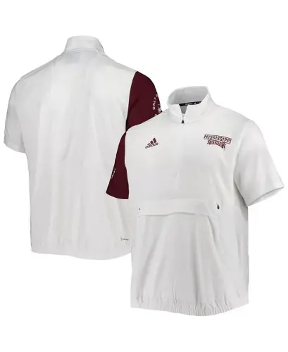 Men's White Mississippi State Bulldogs M STM AEROREADY Half-Zip Jacket-White - 1