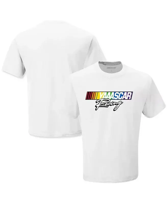 Men's White NASCAR Racing T-shirt-White - CHECKERED FLAG SPORTS
