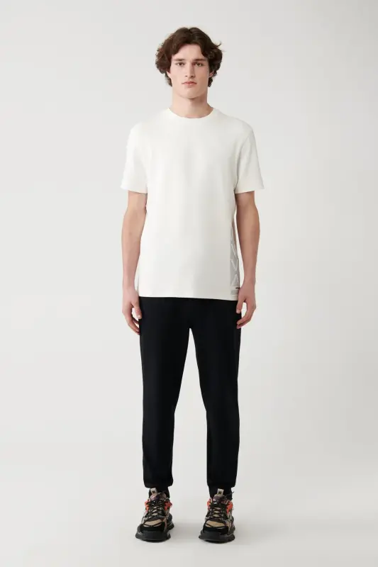 Men's White Printed Bike Neck Soft Touch Regular Fit T-shirt A41y1328 - 4