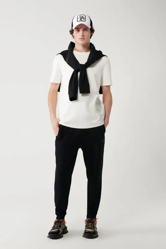 Men's White Printed Bike Neck Soft Touch Regular Fit T-shirt A41y1328 - 5