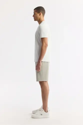 Men's White Printed Crew Neck Interlock T-Shirt A41Y1174-White - 3