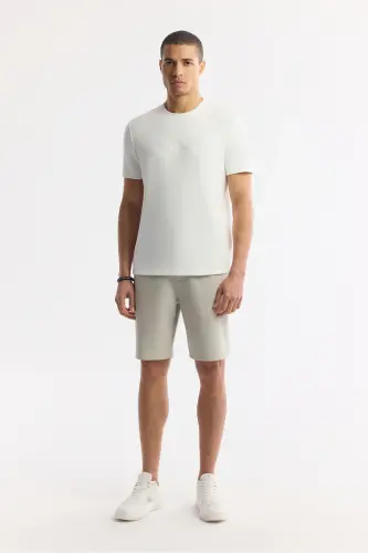 Men's White Printed Crew Neck Interlock T-Shirt A41Y1174-White - 5