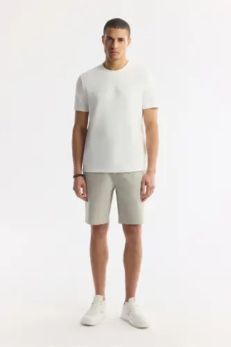 Men's White Printed Crew Neck Interlock T-Shirt A41Y1174-White - 6