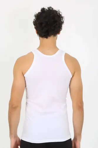 Men's White Ribbed Undershirt 6502 - BÜYÜKBEDENIZ (1)