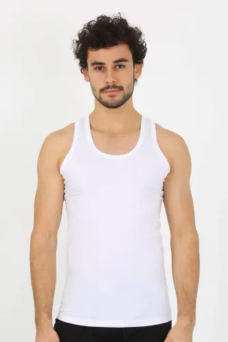 Men's White Ribbed Undershirt 6502 - 6