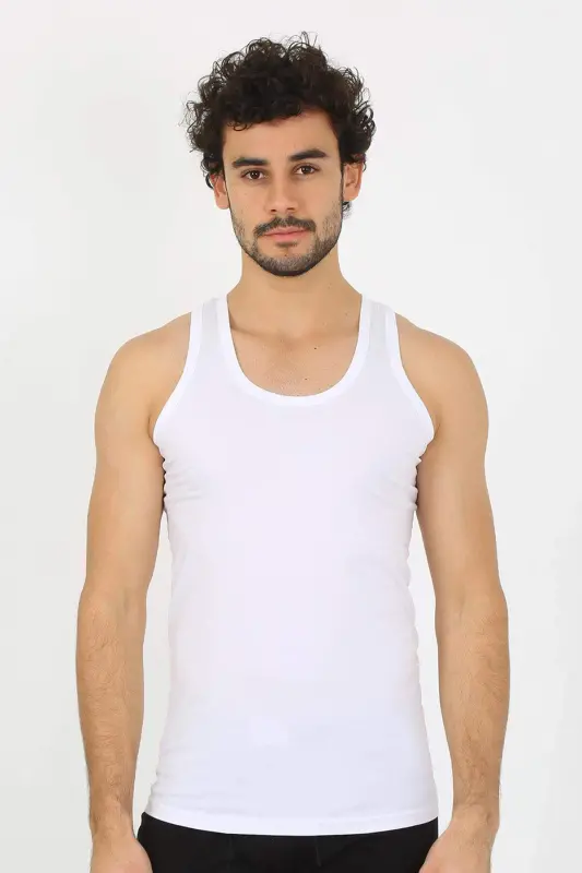 Men's White Ribbed Undershirt 6502 - 6
