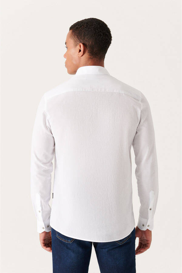 Men's White Shirt 100% Cotton Fine Soft Touch Buttoned Collar Long Sleeve Regular Fit E002206 - 11