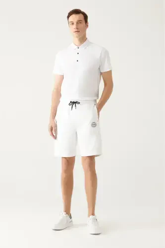 Men's White Side Pocket Printed Shorts A31Y3630 - 1