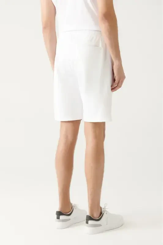 Men's White Side Pocket Printed Shorts A31Y3630 - 5