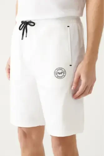 Men's White Side Pocket Printed Shorts A31Y3630 - 6