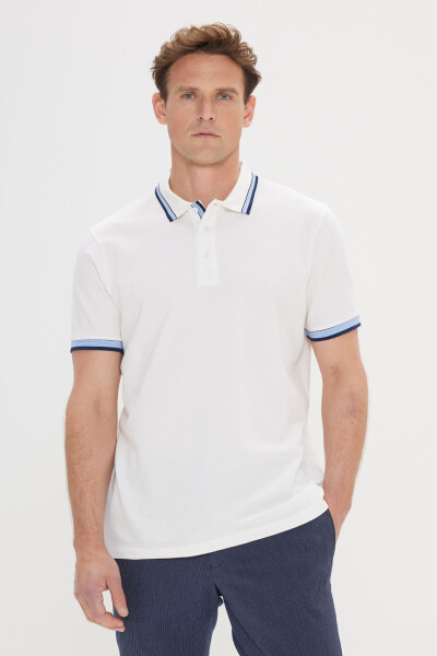 Men's White Slim Fit 100% Cotton Polo Shirt - ALTINYILDIZ CLASSICS