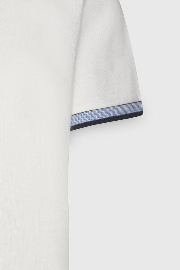 Men's White Slim Fit 100% Cotton Polo Shirt - 8