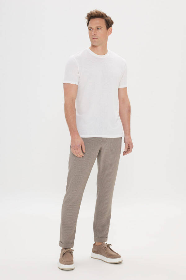 Men's White Slim Fit Narrow Cut 100% Cotton Textured - 2