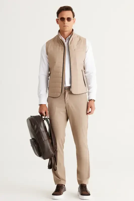 Men's White Slim Fit Oxford Button-Down Collar Armored Cotton Shirt - 4