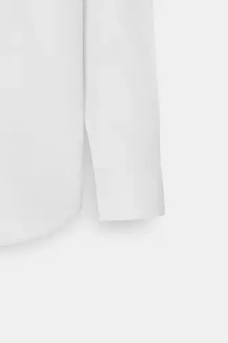 Men's White Slim Fit Oxford Button-Down Collar Armored Cotton Shirt - 10