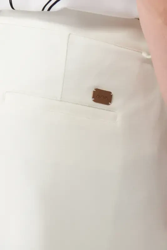 Men's White Smyrna Baggy Fit Trousers Classic Waist Pleated Knit A41y3075 - 8