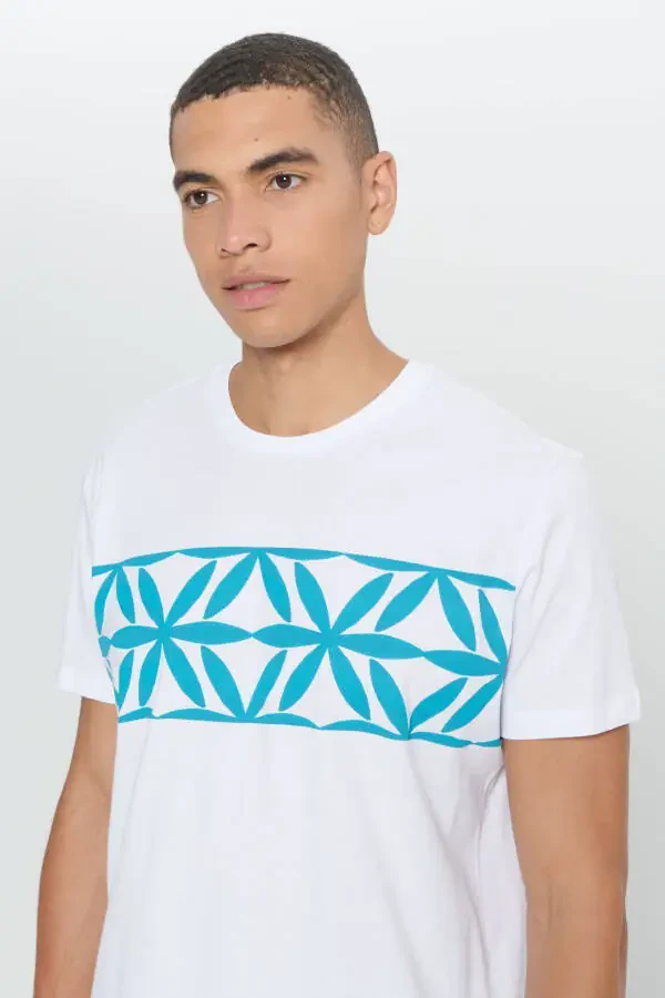 Men's White Standard Fit Regular Cut 100% Cotton B - 5